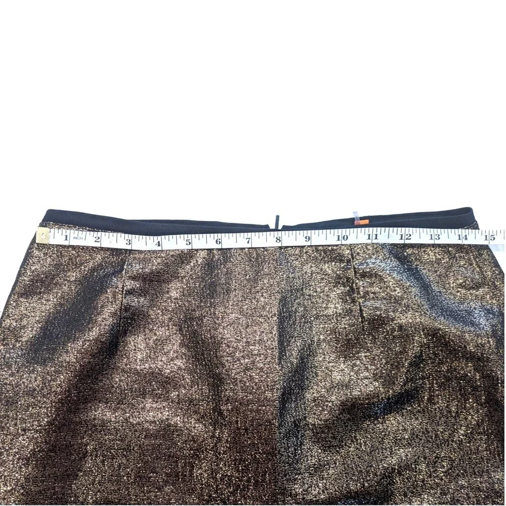 $325 TORY BURCH Brandy Metallic Bronze/Blk Pencil Skirt Holiday Party Cocktail 6